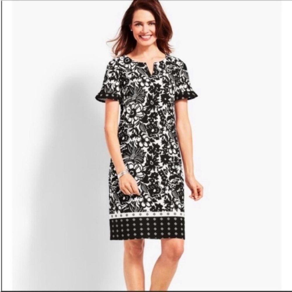 Talbots Women”s Abstract Floral Short Sleeve Dress Size SP